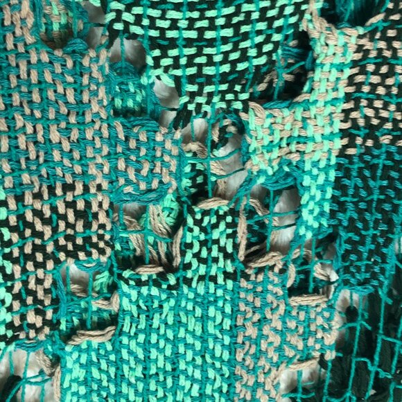 Crochet Women's Knit Green Sweater Size Small - Picture 3 of 7